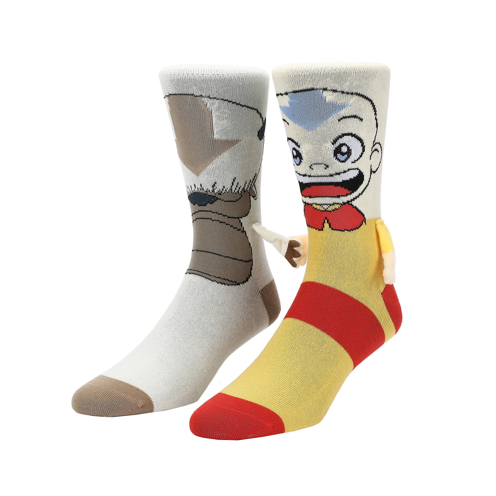 Avatar: The Last Airbender Aang & Appa Magnetic Holding Hands 1 Pair Crew Socks