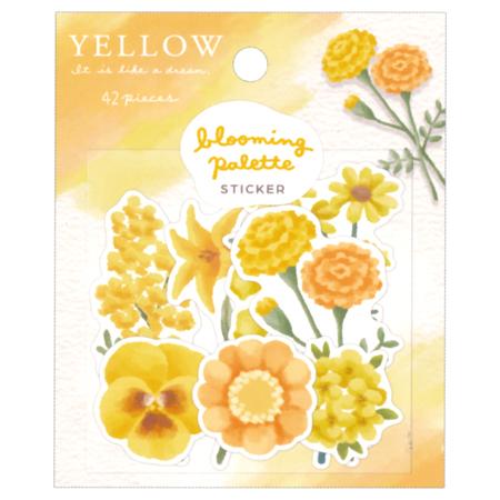 Blooming Palette Sticker Set - Yellow - Masking Paper Sticker - Crux - 42 Pieces