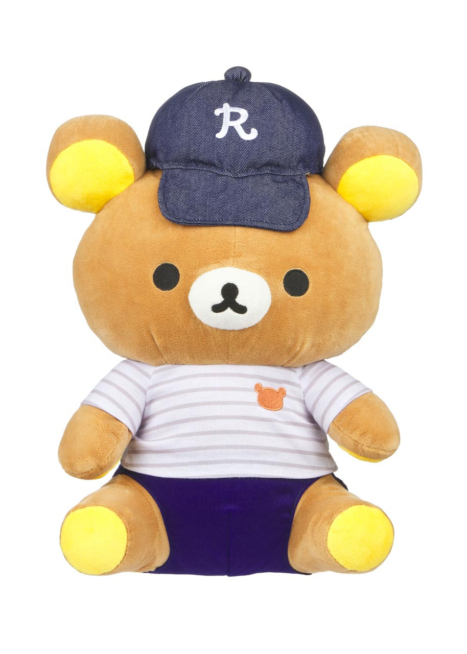 Rilakkuma Plush Doll in Shirt and Hat, 15 Inches
