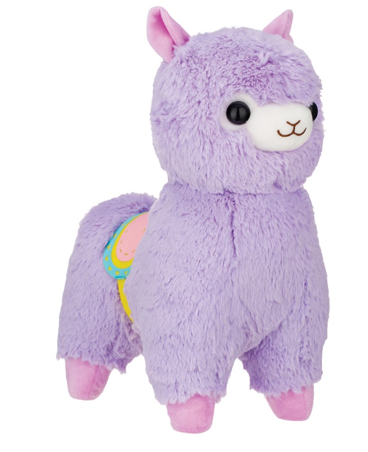 Alpaca Plush Doll with saddle, Alpacasso, Purple, 13 Inches, BIG Size, Amuse,