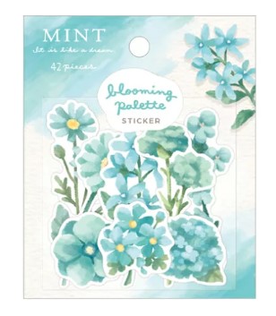 Blooming Palette Sticker Set - Mint - Masking Paper Sticker - Crux - 42 Pieces