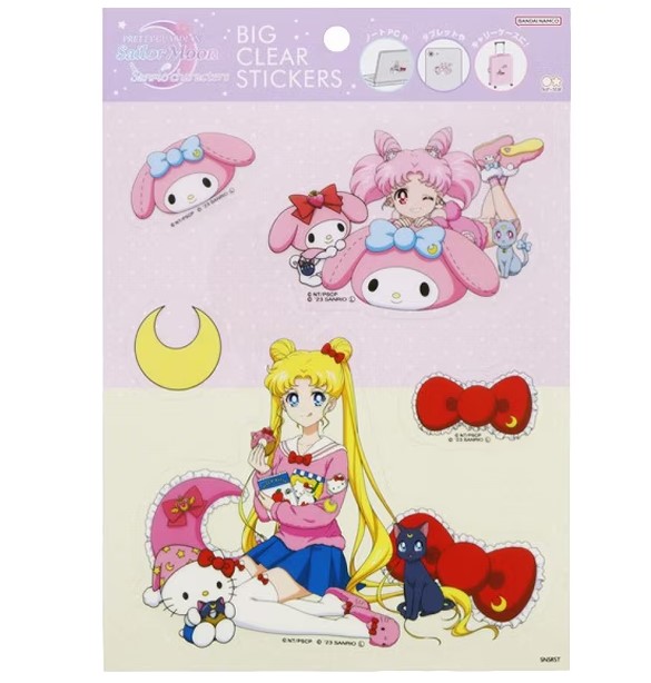 Sailor Moon and Sailor Chibi Moon x Sanrio Characters, Big Clear Stickers, Stationery, Sailor Moon Cosmos