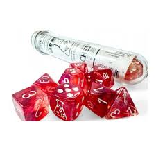 Chessex - Lab Dice - Passion/White - 7 Die Set - CHX 30070 - Dice
