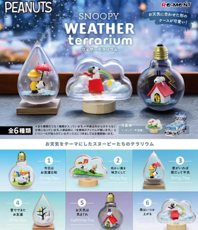 Snoopy Weather Terrarium Mini Figure Peanuts - Re-Ment - Random Blind Box