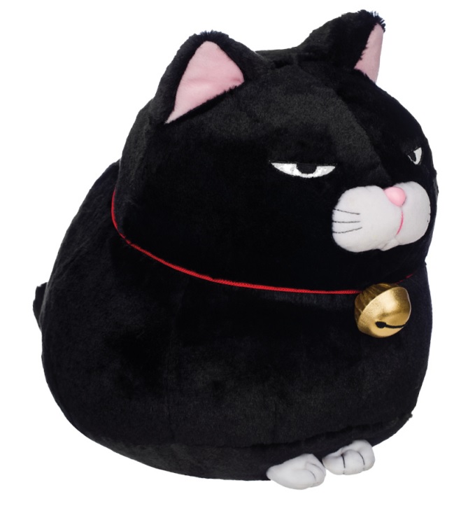 Cat Plush Doll, Grumpy Nezumi Kozo Neko Plushie, Black, 13 Inches, BIG Size, Amuse