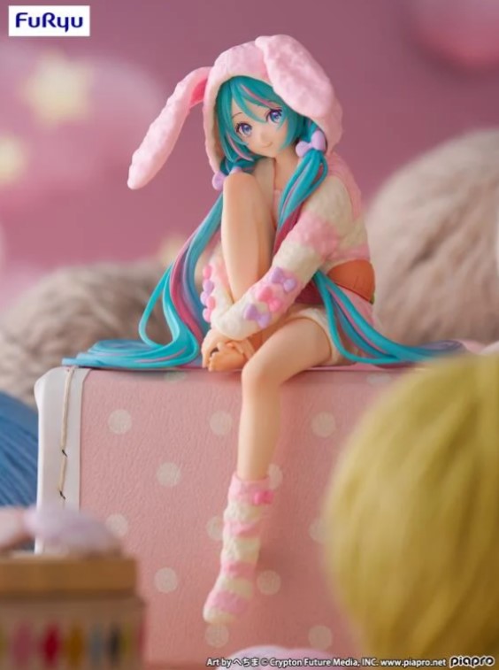 Miku Bunny Noodle Stopper Figure, (Rabbit Ear Hood Ver.), Hatsune Miku, Vocaloid, Furyu