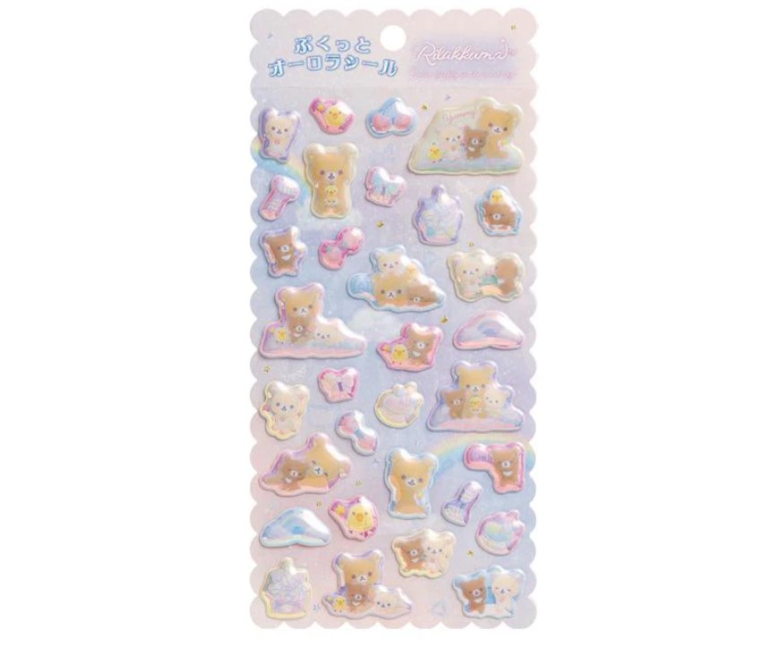 Rilakkuma Sticker Sheet - San-X - Pukutto Aurora Stickers San-X Official Japan 2024