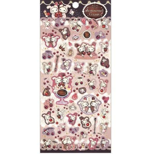 Sentimental Circus Sticker Set - San-X - Late Night Parfait and Stardust Tears Drain Cherries