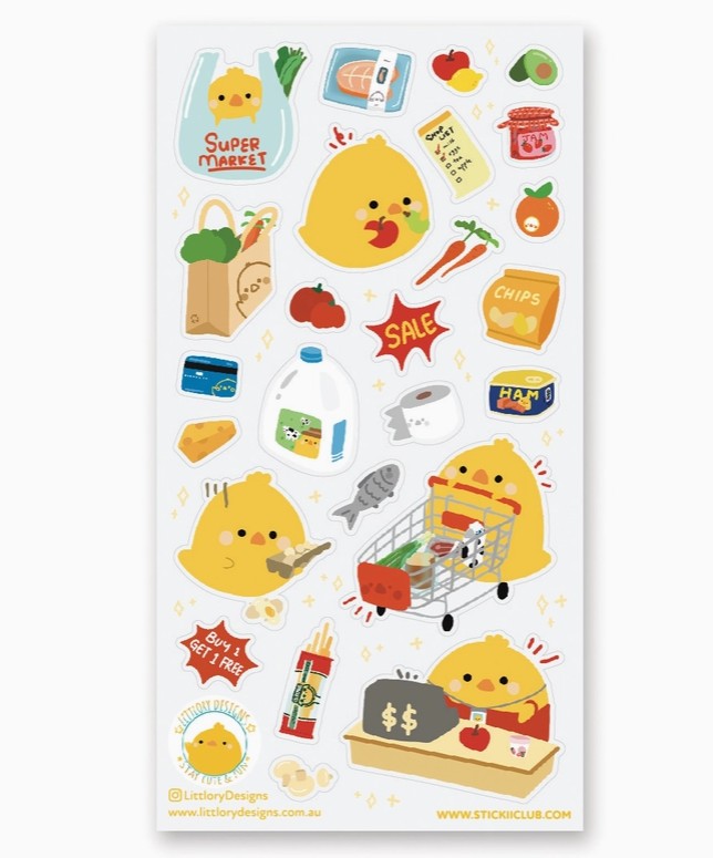 Supermarket Chicks Sticker Sheet