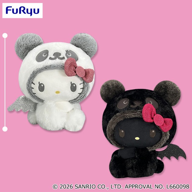 Panda Hello Kitty Little Devil x Angel, 9 Inches, Black, Sanrio, Furyu