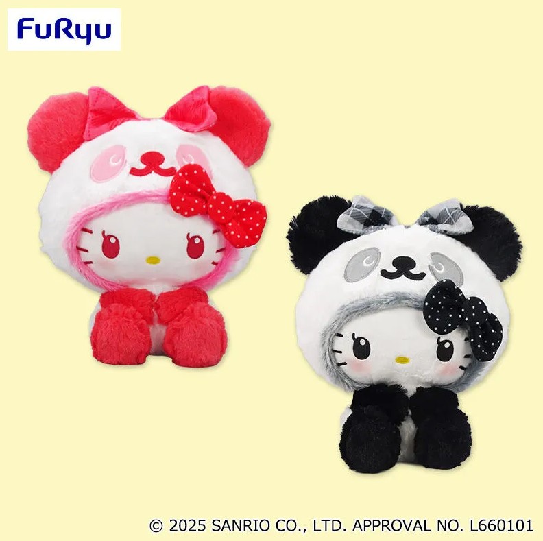 Panda Hello Kitty Strawberry 9 Inches, Black, Sanrio, Furyu