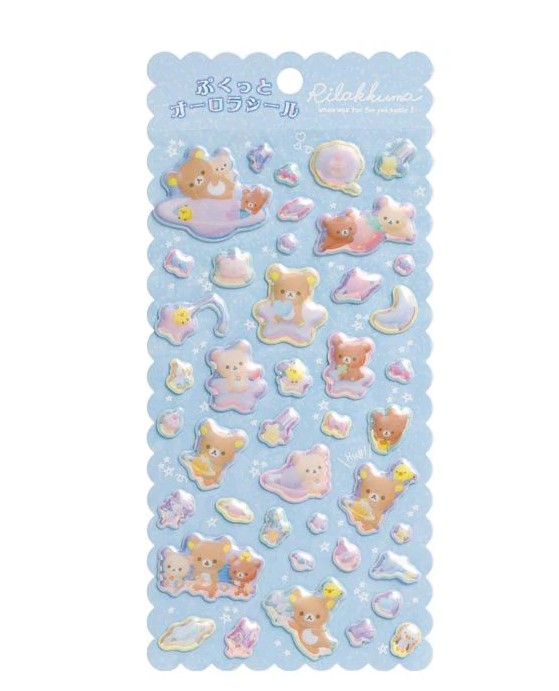 Rilakkuma Sticker Sheet - San-X - Pukutto Aurora Stickers San-X Official Japan 2024