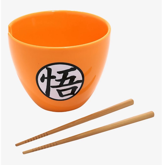 Dragon Ball Super Goku Kanji Ramen Bowl With Chopsticks