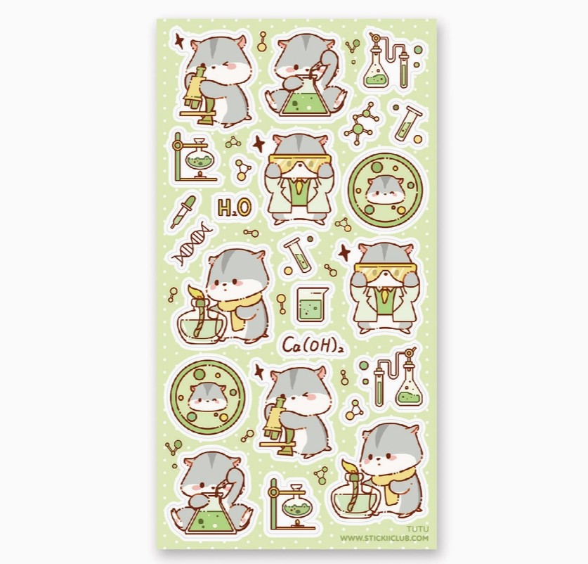 Hamster Chemists Sticker Sheet