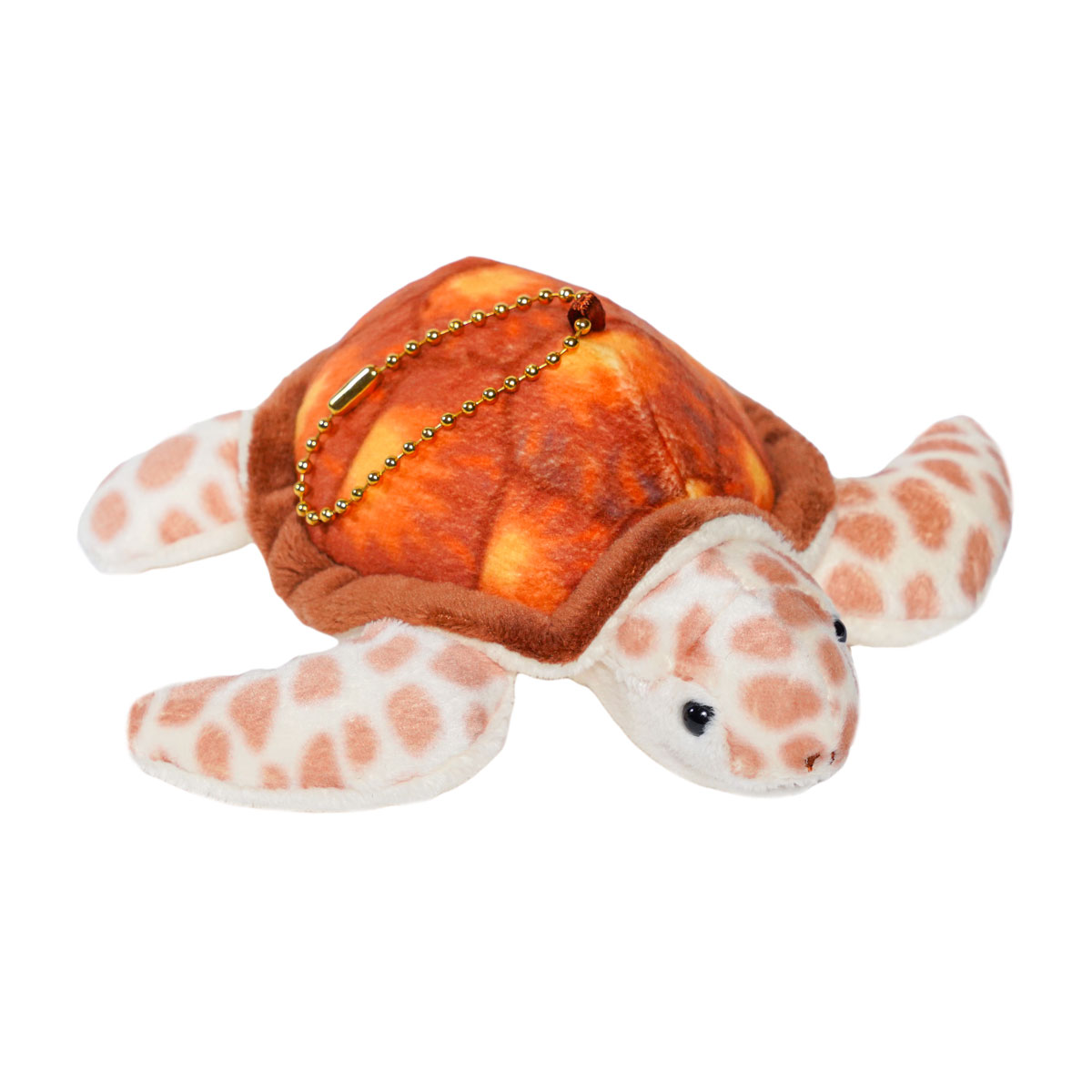 Sea Turtle Plushie Kawaii Stuffed Animal Brown Keychain Size 5