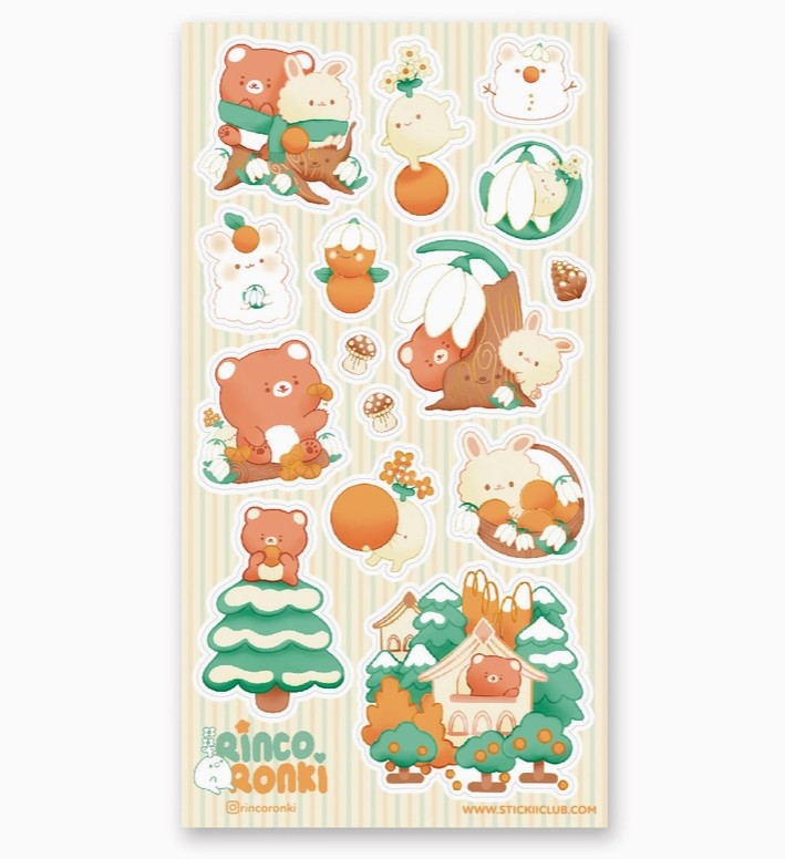 Winter Orange Harvest Sticker Sheet