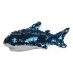 Shark Plush Doll, Flip Sequin, Standard Size, Blue Silver 7 Inches