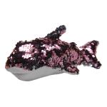 Shark Plush Doll, Flip Sequin, Standard Size, Pink Silver 7 Inches
