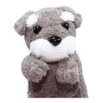 Dog Pencil Case Pouch Stuffed Animal Back To School Collection Fluffy Grey Schnauzer Plush 10 Inches