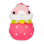 Hamster Plush Doll in Strawberry Plushie, Pink, 13 Inches, BIG Size, Amuse